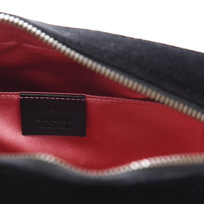 Gucci Velvet Matelasse Small GG Marmont Chain Shoulder Bag Black 6 of 11