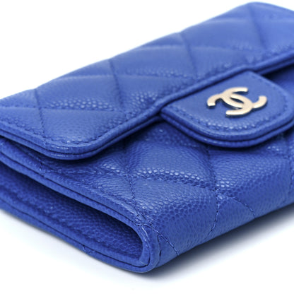 Chanel Caviar Quilted Flap Card Holder Wallet Blue 9 of 11