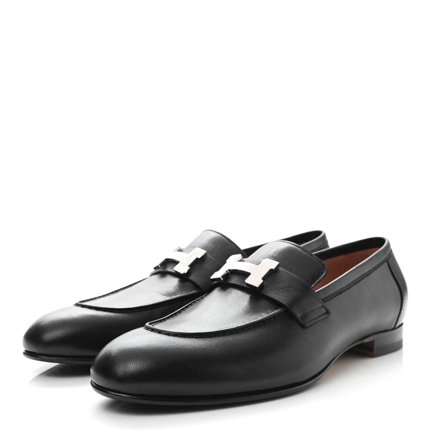 Goatskin Womens Paris Loafers 38.5 Black