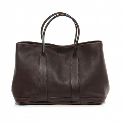 Hermes Swift Leather Garden Party TPM Tote Chocolate 1 of 6