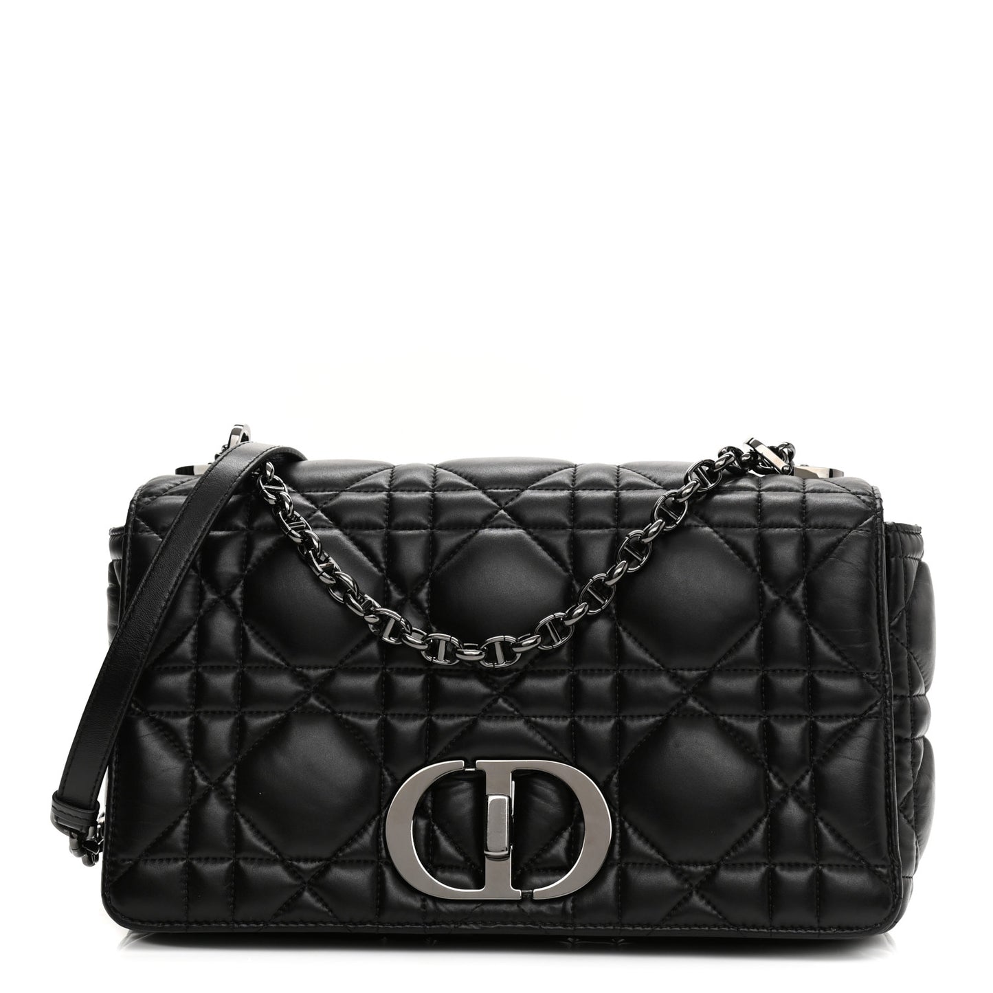 Calfskin Macrocannage Large Caro Bag Black