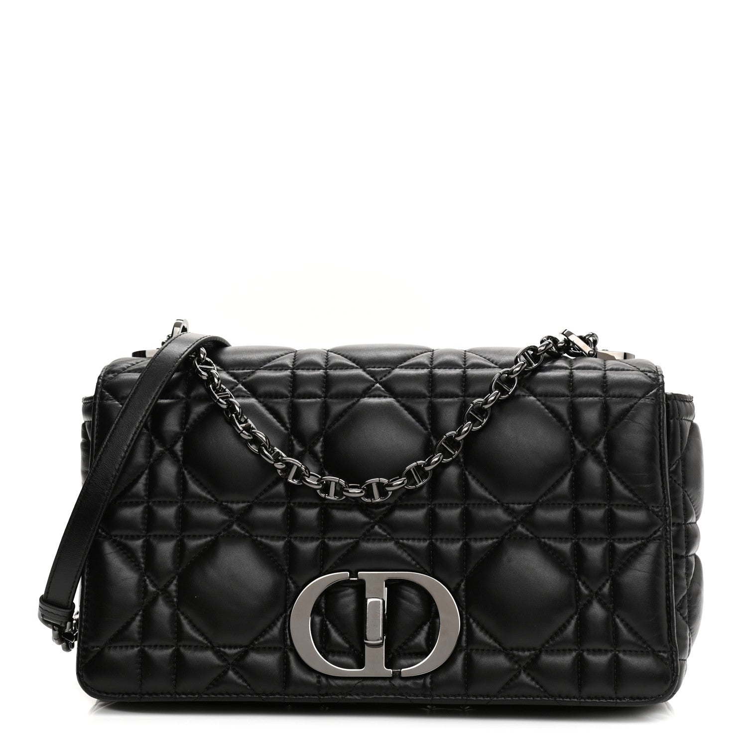 Christian Dior Calfskin Macrocannage Large Caro Bag Black 2 of 19