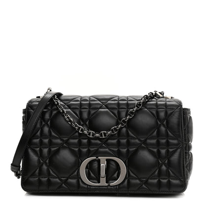 Christian Dior Calfskin Macrocannage Large Caro Bag Black 2 of 19