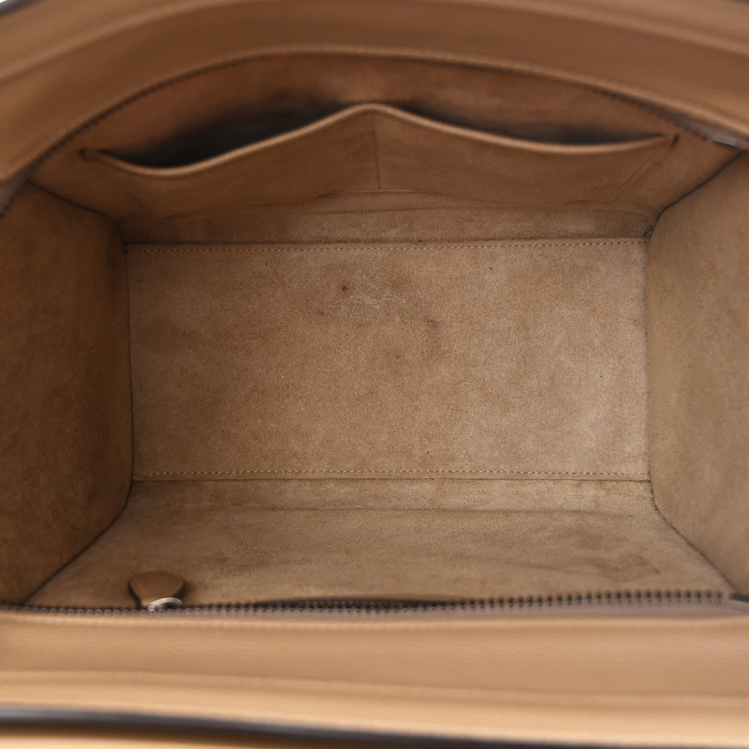 Celine Drummed Calfskin Micro Luggage Dune 6 of 15