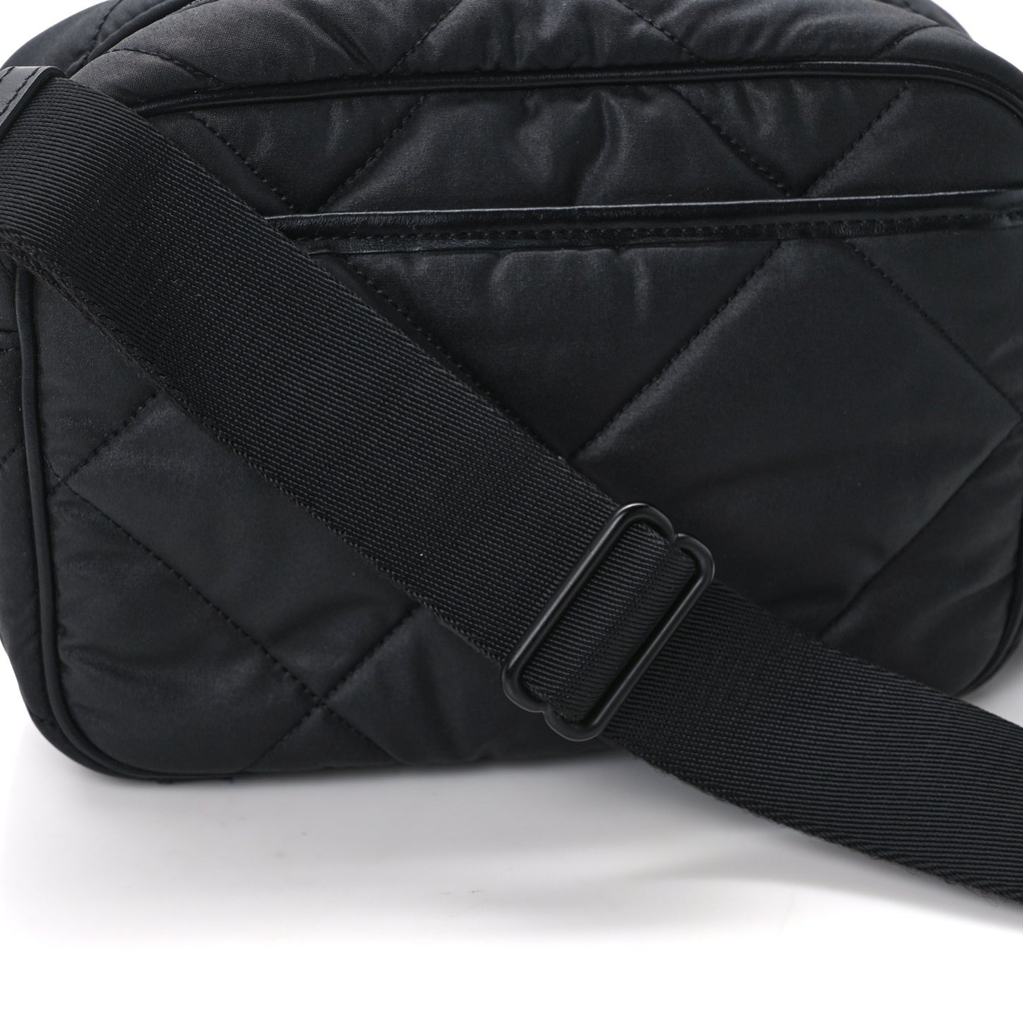 Nylon Quilted Paddy Crossbody Bag Black