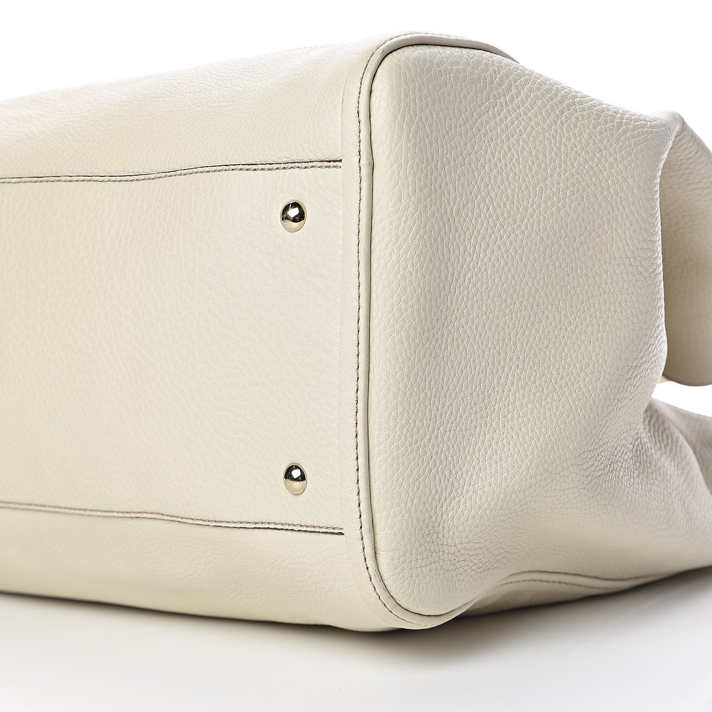 Pebbled Calfskin Large Soho Shoulder Bag Off White