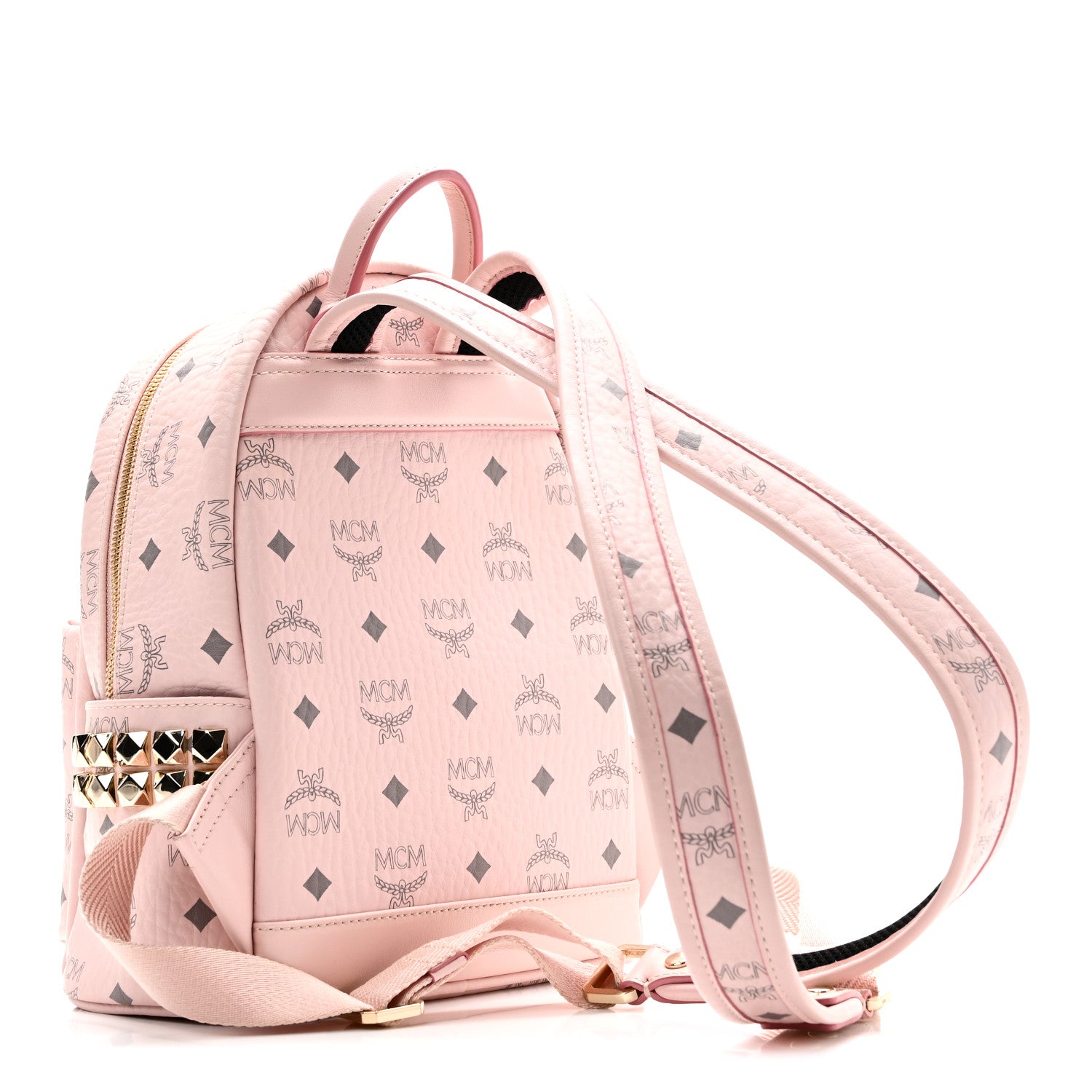 MCM Visetos Outline Stud Mini Stark Backpack Soft Pink 3 of 10