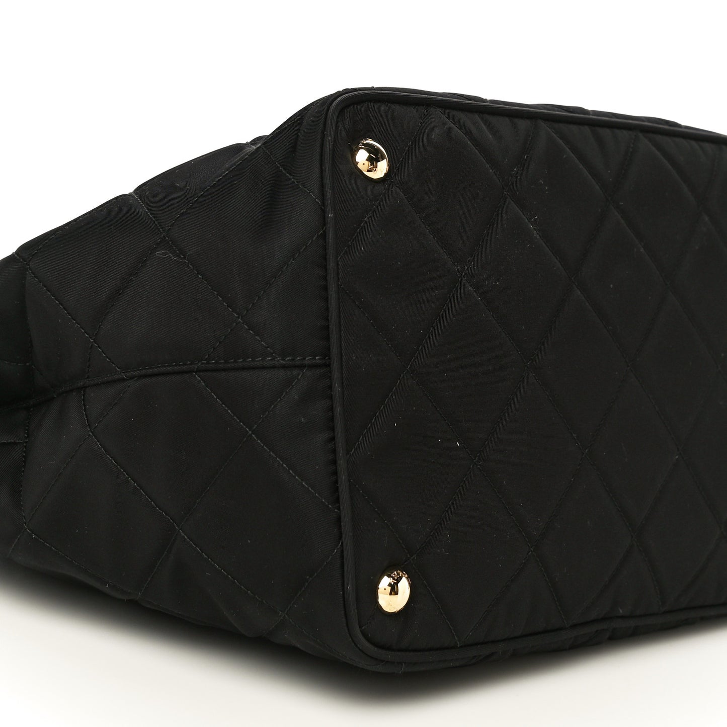 Tessuto Nylon Quilted Shopping Tote Black
