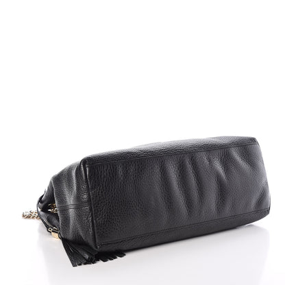 Gucci Pebbled Calfskin Medium Soho Chain Shoulder Bag Black 4 of 10