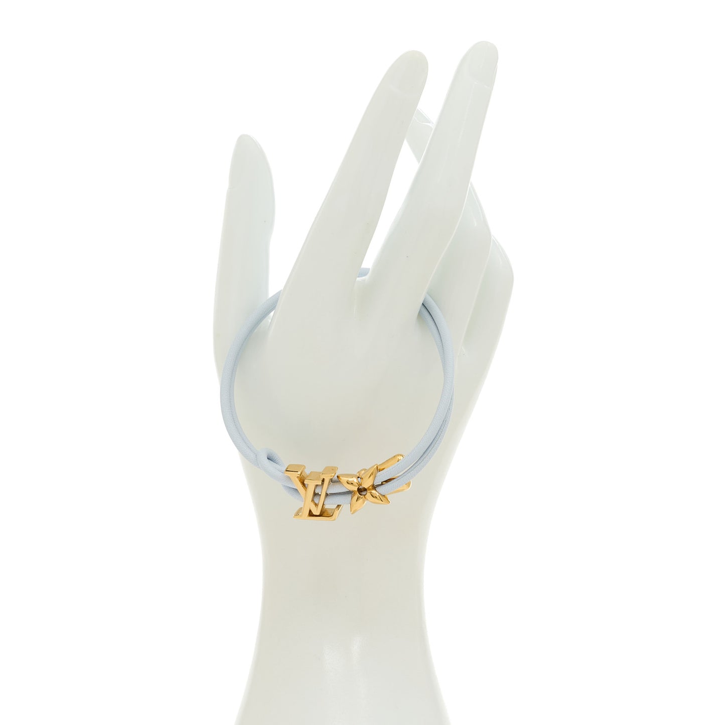 Calfskin LV Bloom Bracelet Light Blue