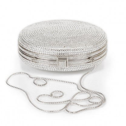 Judith Leiber Crystal Diamond Look Evening Bag Silver 3 of 7