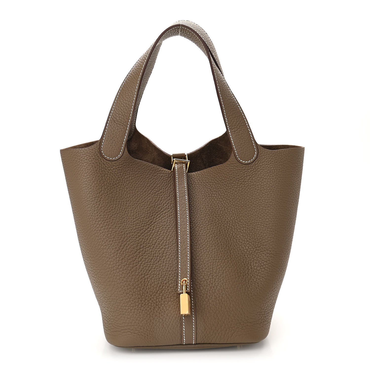 Hermes Taurillon Clemence Picotin Lock 22 MM Etoupe 1 of 11