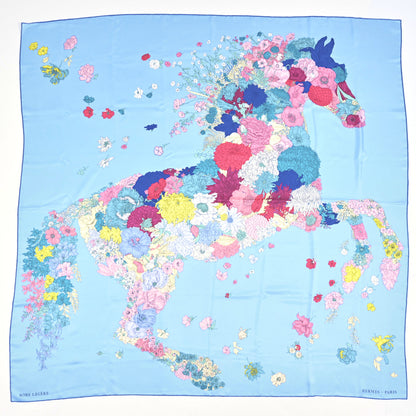 Hermes Silk Robe Legere Scarf 140  Bleu Vert Rose 1 of 3