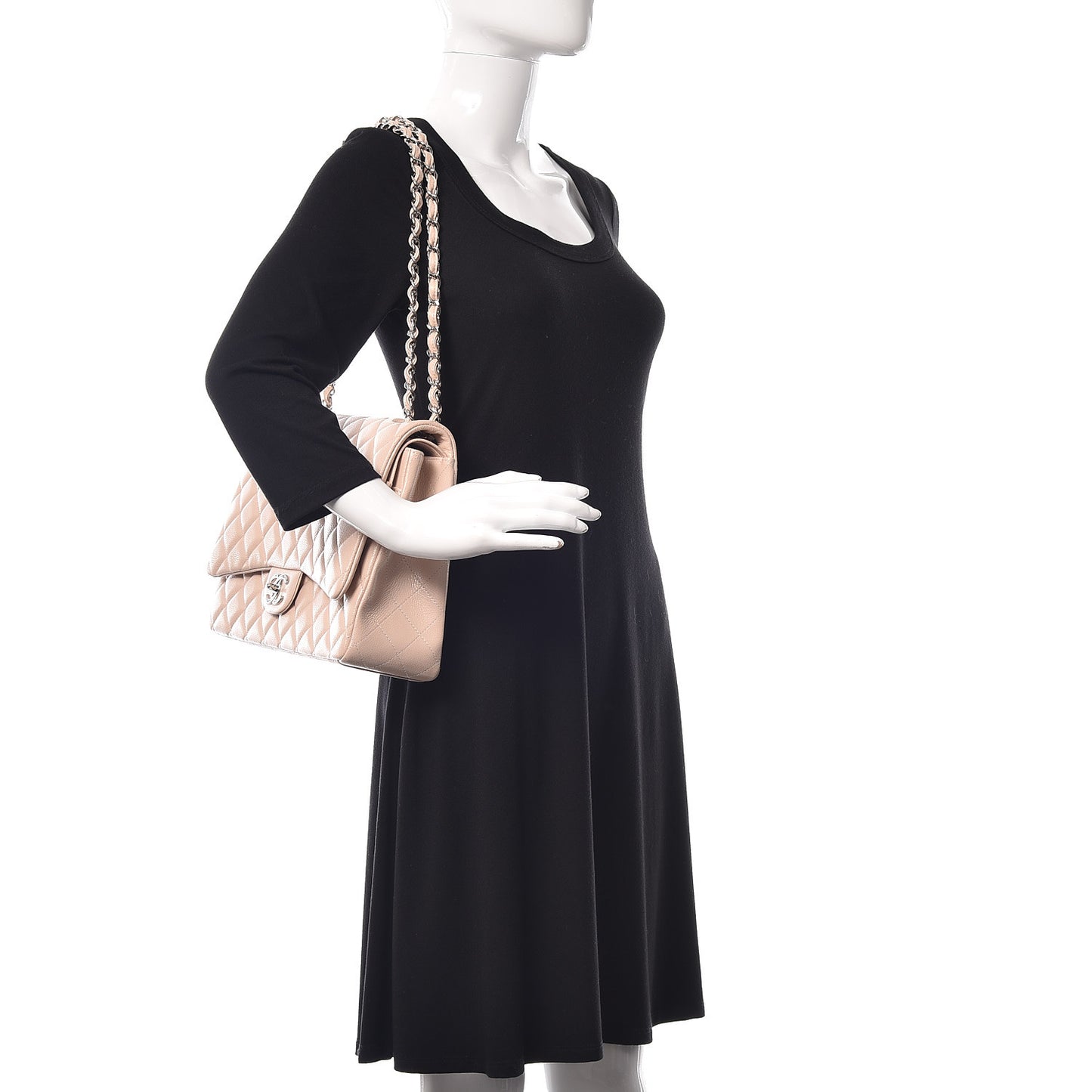 Caviar Maxi Double Flap Light Pink