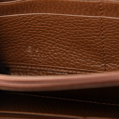 Gucci Monogram Dollar Calfskin Zip Around Wallet Beige Ebony Tabacco 6 of 8