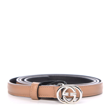 Gucci Moon Calfskin Nickel Interlocking G 20mm Belt 110 44 Camelia 1 of 6