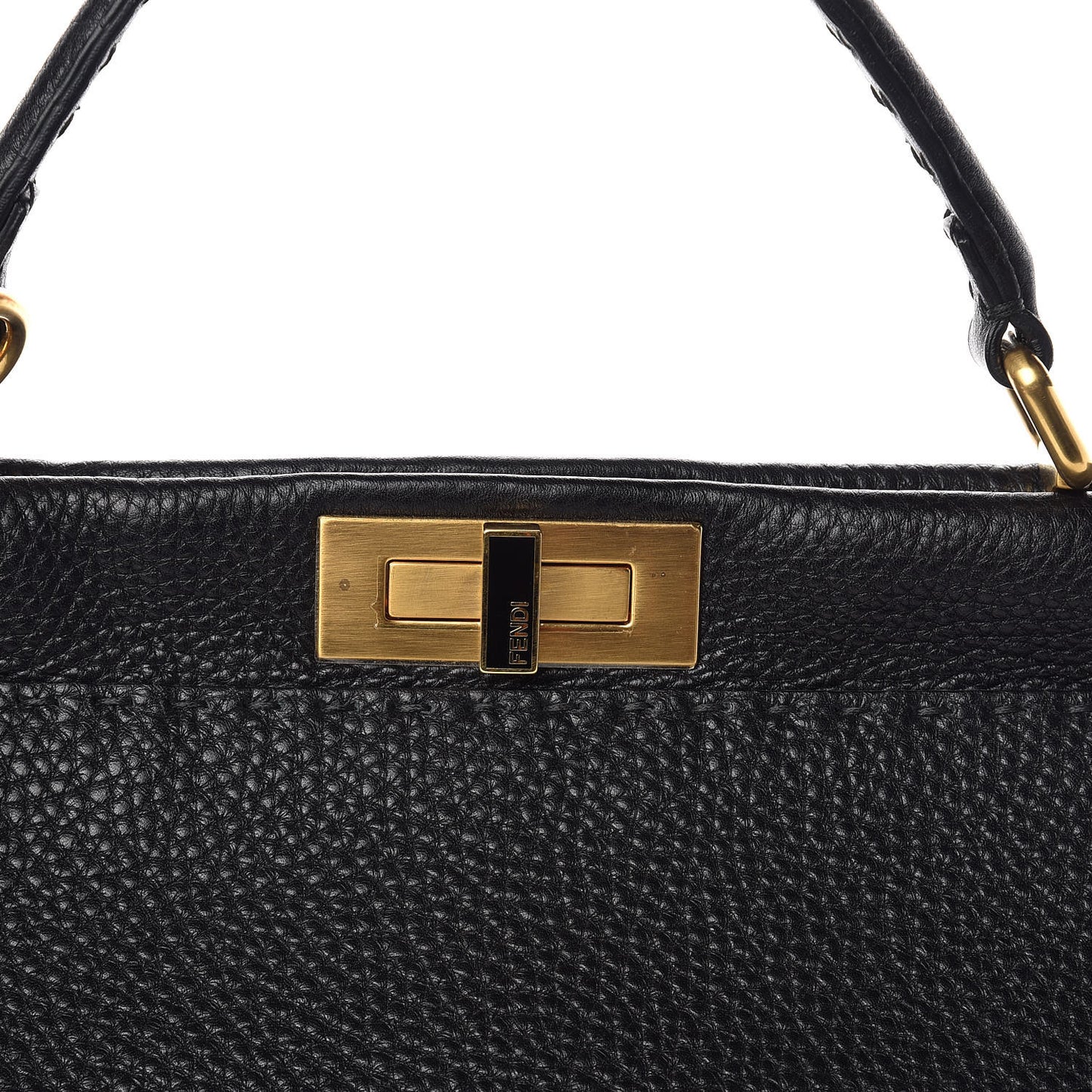 Cuoio Romano Selleria Large Peekaboo Iconic Satchel Black Moro