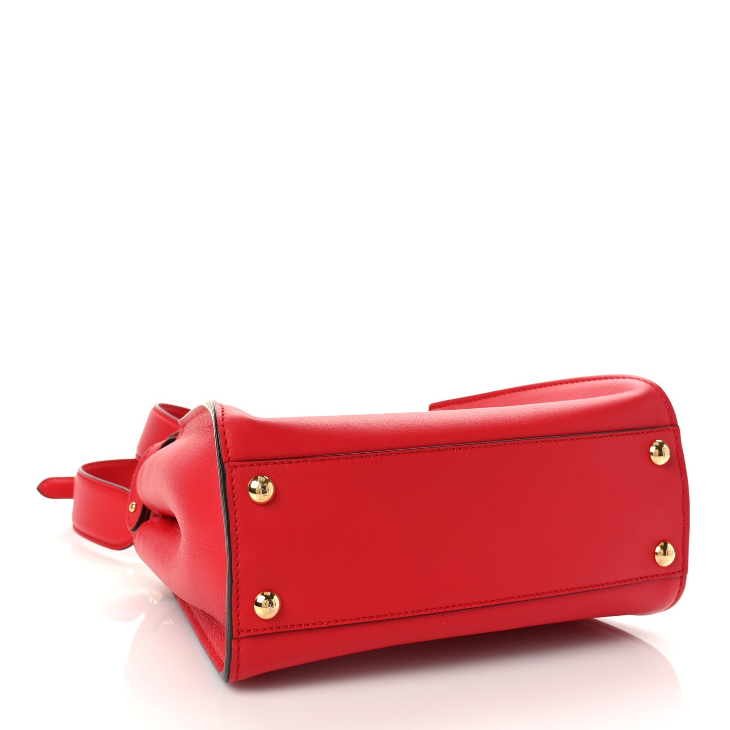 Vitello Seta Canvas FF Embroidered Mini Peekaboo Iconic Satchel Rosso Cardinale Multicolor