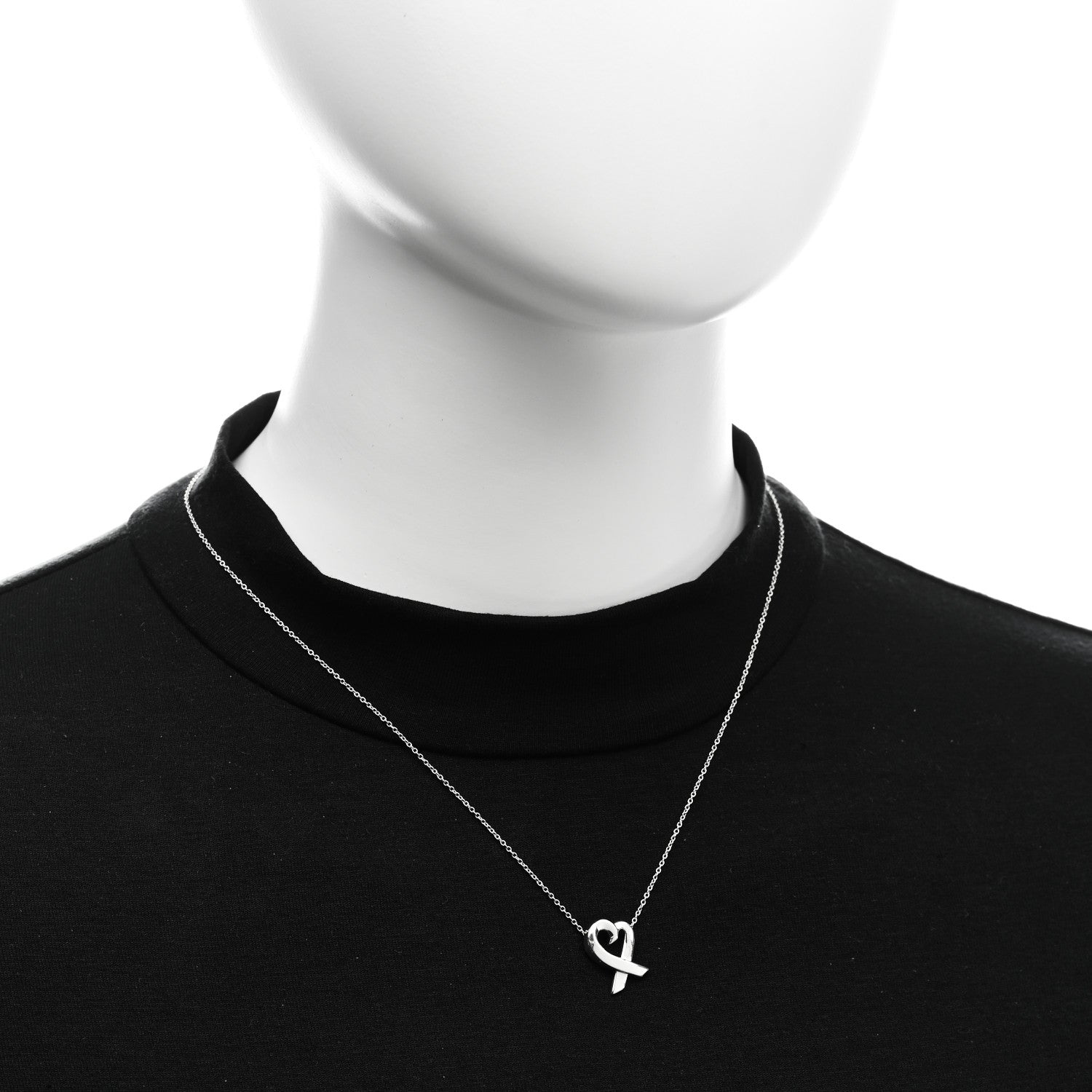 Tiffany Sterling Silver Paloma Picasso Loving Heart Pendant Necklace 2 of 5
