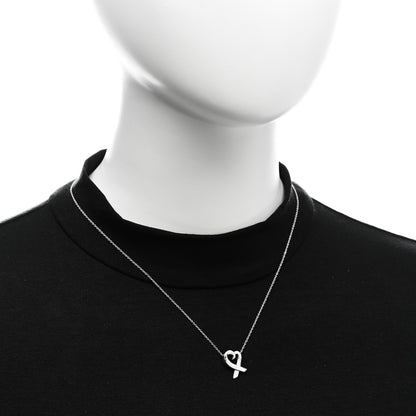 Tiffany Sterling Silver Paloma Picasso Loving Heart Pendant Necklace 2 of 5