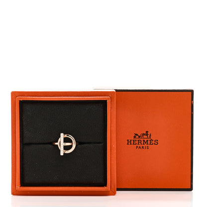 Hermes 18K Rose Gold Diamond PM Echappee Ring 49 5 5 of 5
