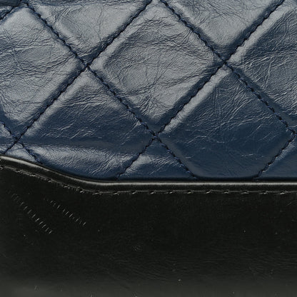 Chanel Aged Calfskin Quilted Small Gabrielle Hobo Navy Black 16 of 19