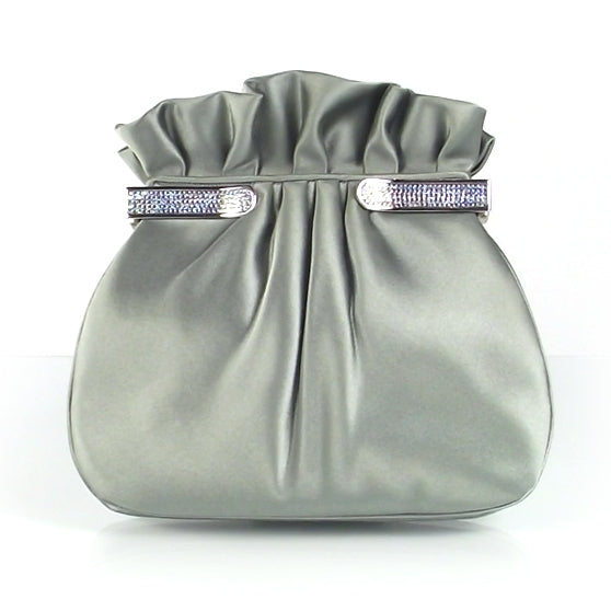 Judith Leiber Crystal Satin Evening Bag Silver 1 of 7