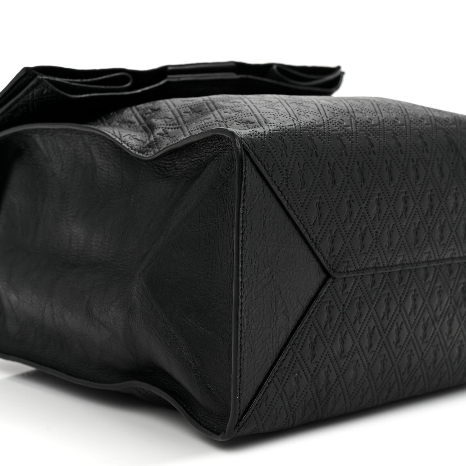 Saint Laurent Calfskin Monogram Deli Paper Bag  Vintage Black 9 of 10