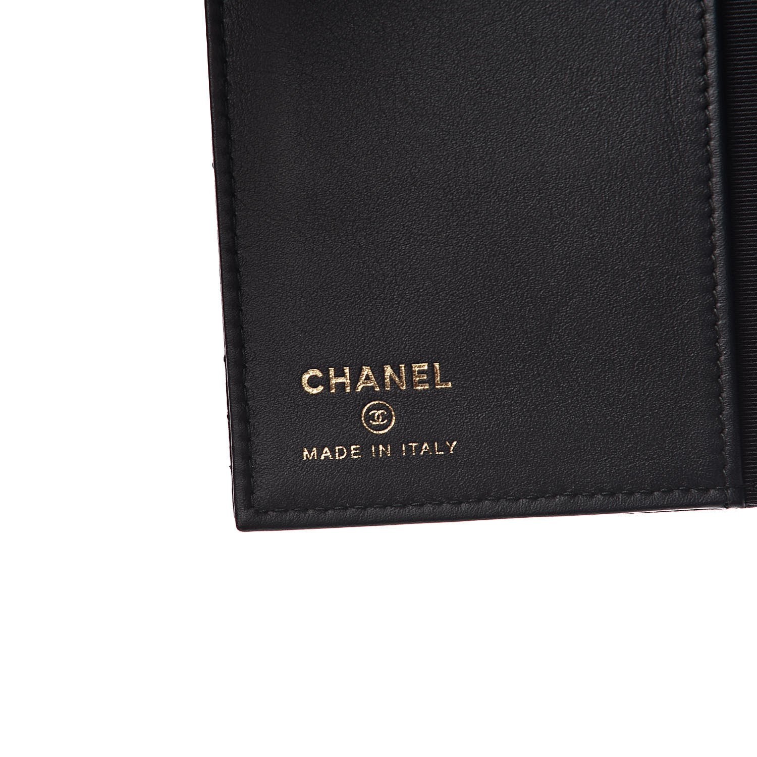 Chanel Letter Calfskin Embossed Quilted Passport Holder Black 6 of 8