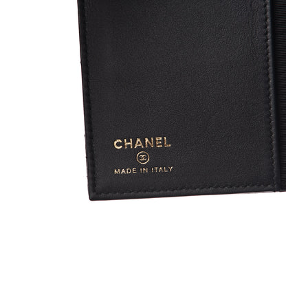 Chanel Letter Calfskin Embossed Quilted Passport Holder Black 6 of 8