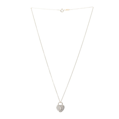 Tiffany 18K Rose Gold Diamond Heart Lock Pendant Necklace 3 of 8
