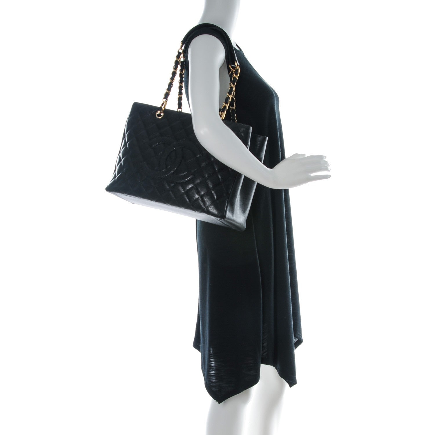 Chanel Caviar Quilted Grand Shopping Tote GST Black 2 of 7
