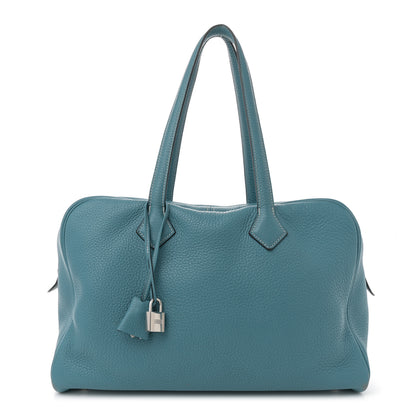 Hermes Taurillon Clemence Victoria II 35 Blue Jean 1 of 14