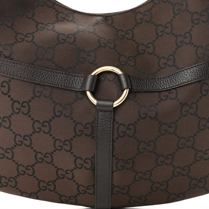 Gucci Canvas GG Reins Hobo Brown Black 8 of 12