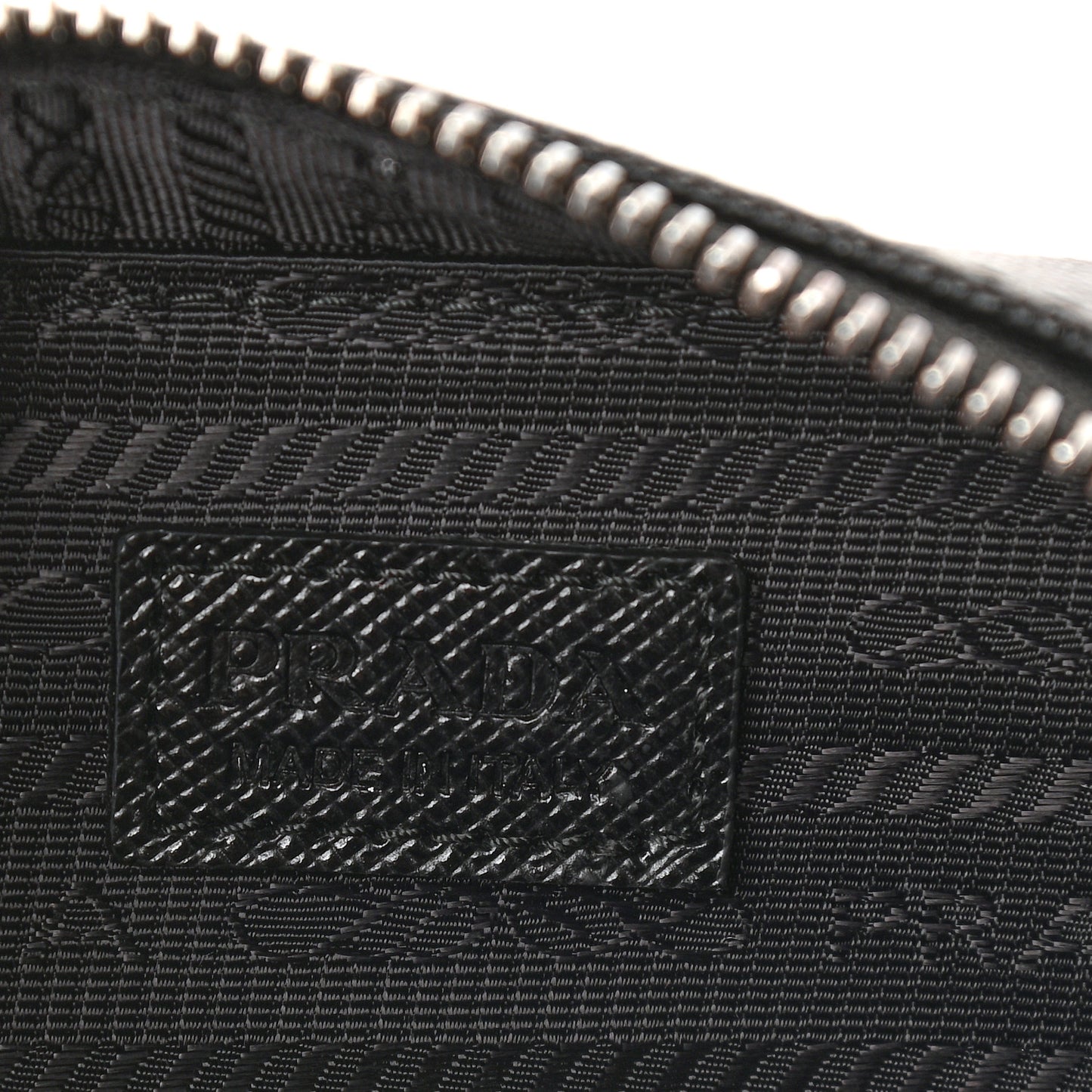 Saffiano Travel Metal Triangle Logo Mini Pouch Shoulder Bag Black