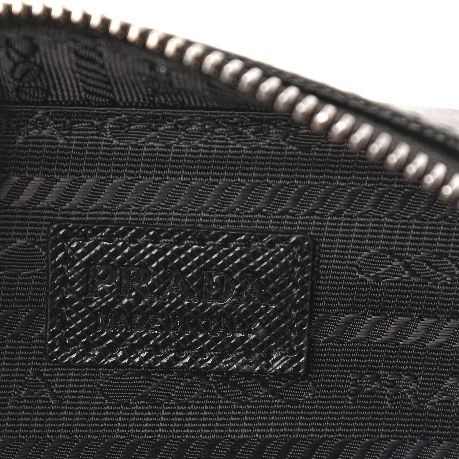Prada Saffiano Travel Metal Triangle Logo Mini Pouch Shoulder Bag Black 5 of 7