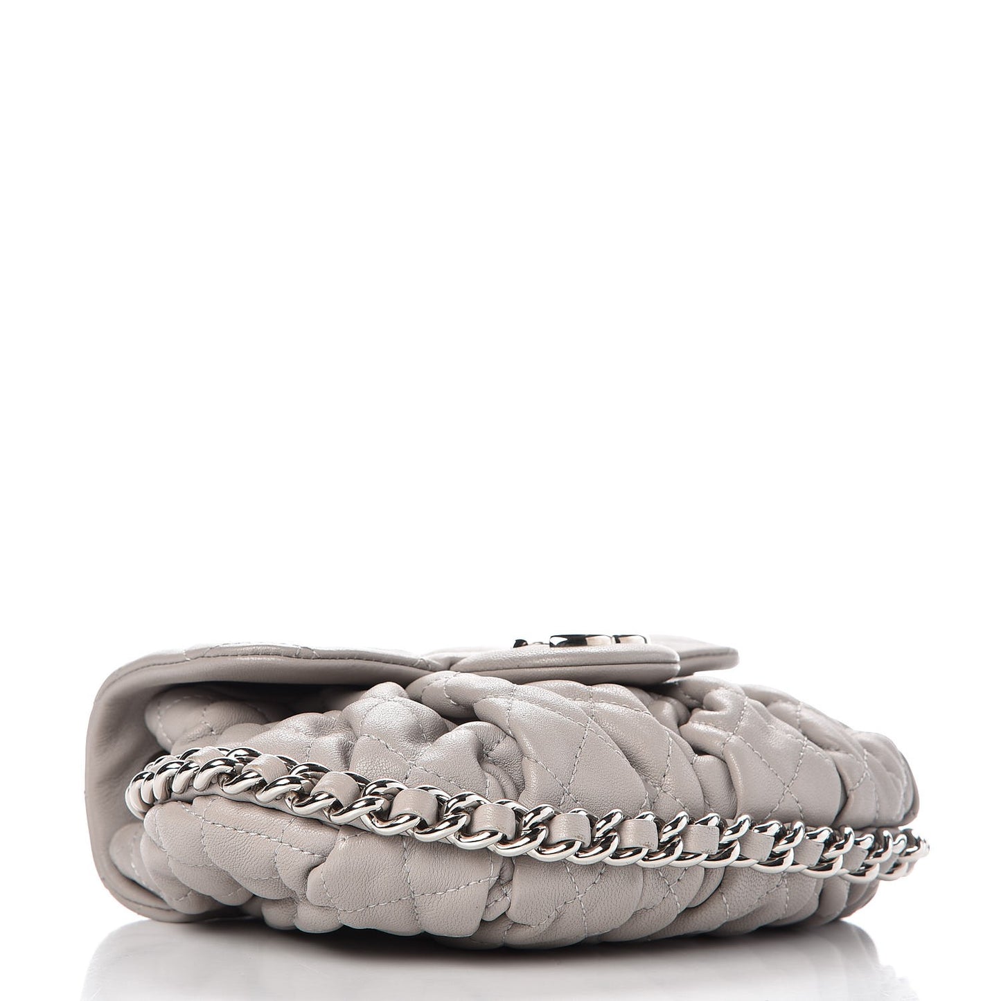 Washed Lambskin Quilted Mini Chain Around Messenger Grey
