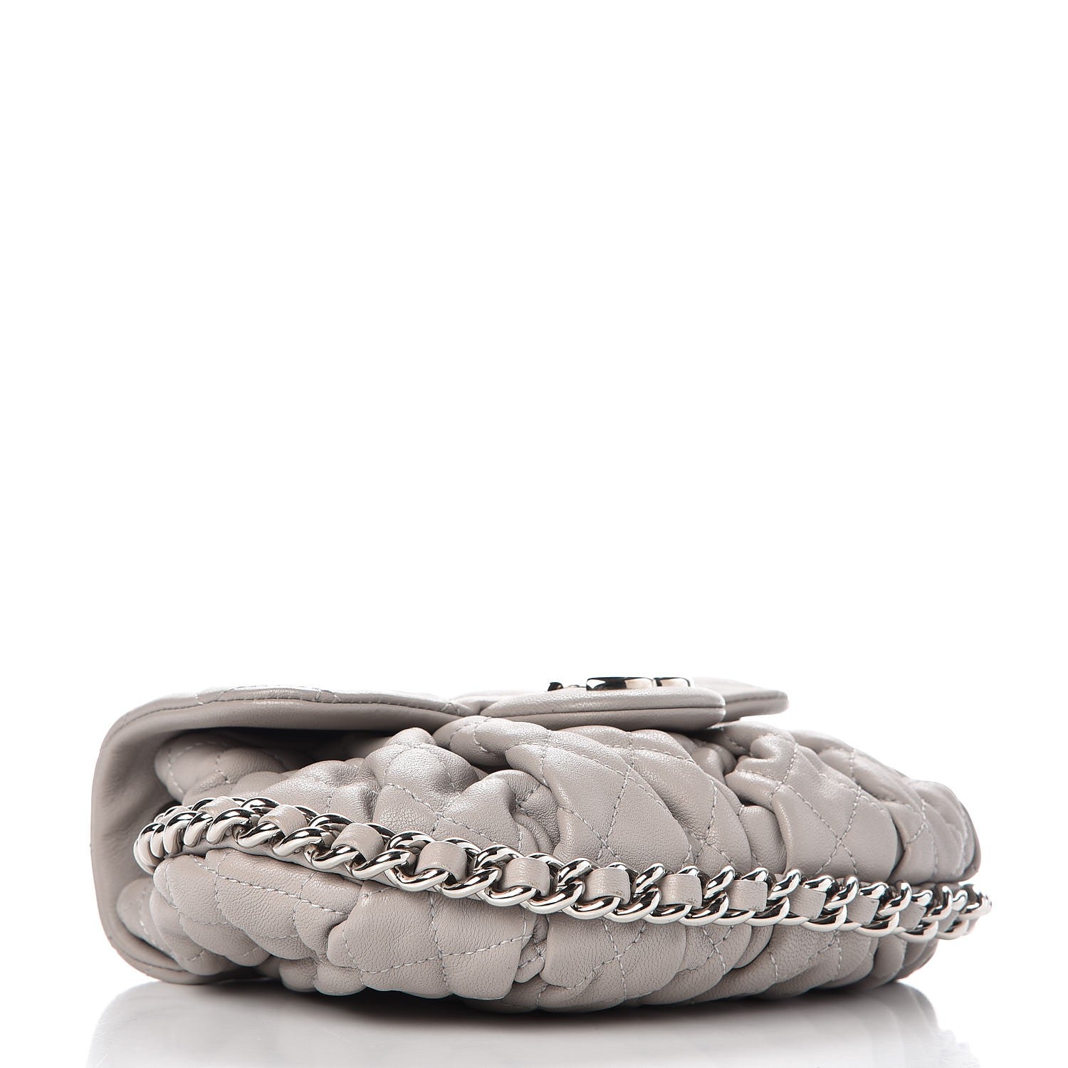 Chanel Washed Lambskin Quilted Mini Chain Around Messenger Grey 4 of 7