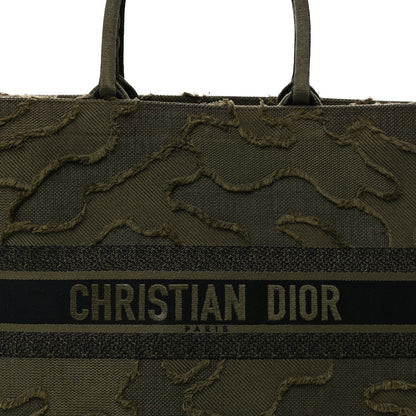 Christian Dior Canvas Embroidered Camouflage Large Book Tote Green 8 of 10