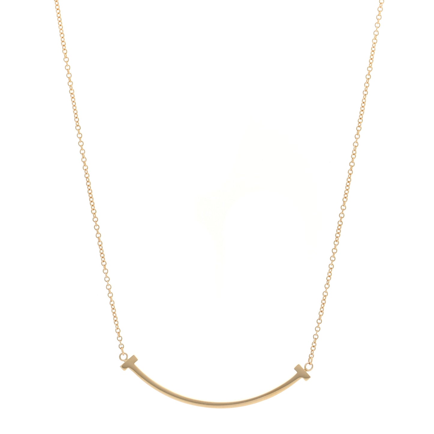 18K Yellow Gold Small T Smile Pendant Necklace