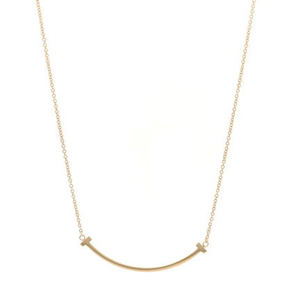 Tiffany 18K Yellow Gold Small T Smile Pendant Necklace 1 of 4