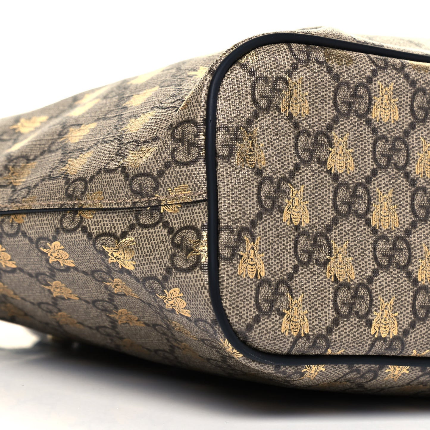 Soft GG Supreme Monogram Bees Small Crossbody Tote Beige Oro Black