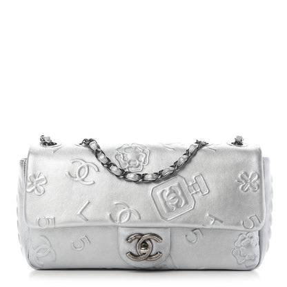 Chanel Metallic Lambskin Symbols Medium Single Flap Silver 1 of 9