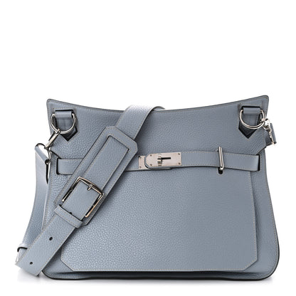 Hermes Taurillon Clemence Jypsiere 34 Bleu Lin 1 of 4