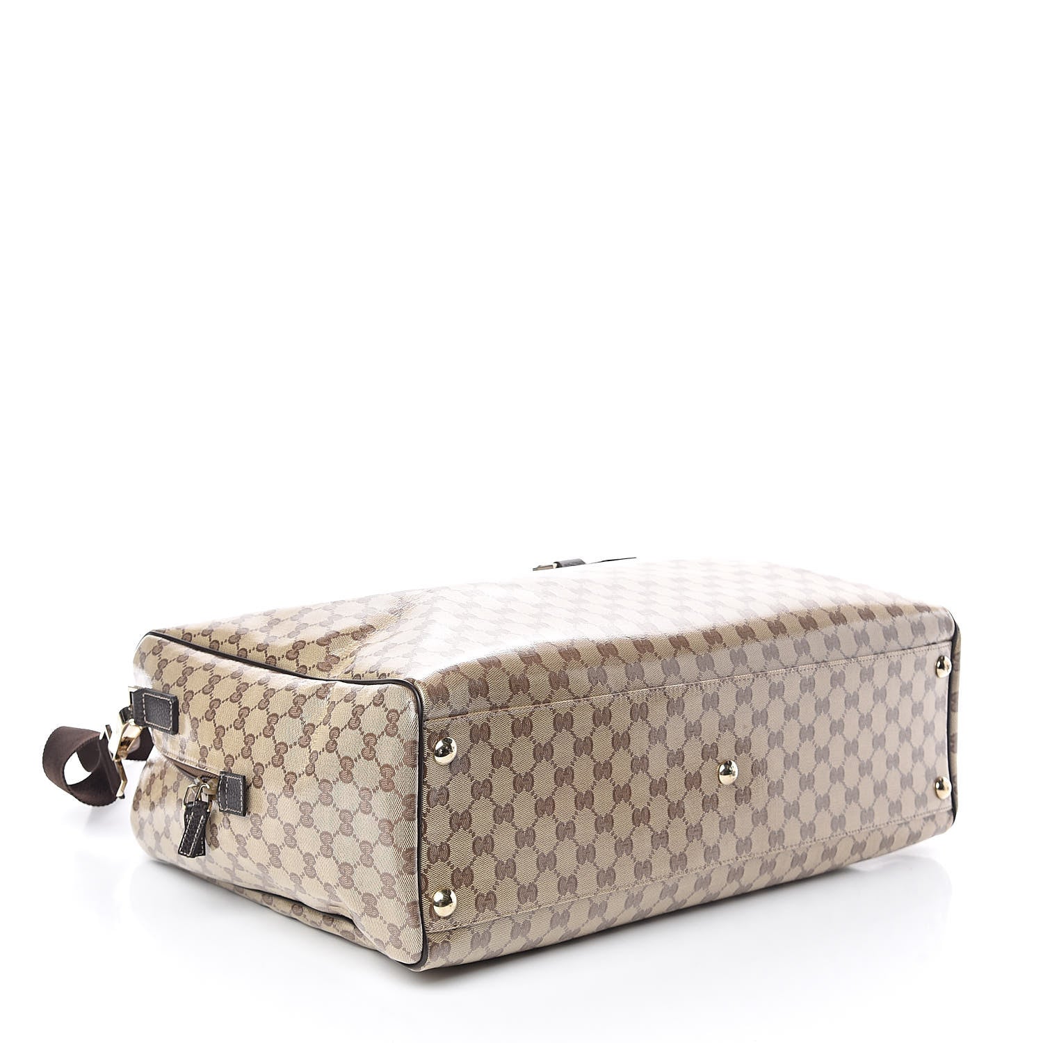 Gucci Crystal Monogram Large Carry On Duffle Bag Dark Brown 4 of 9
