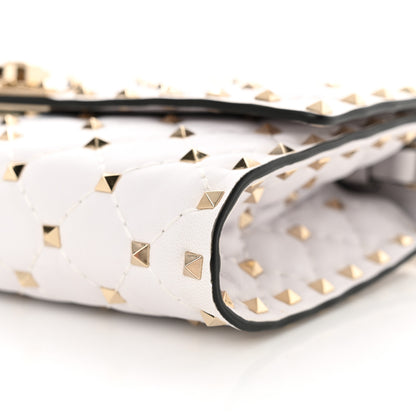 Valentino Garavani Nappa Rockstud Spike Wallet On Chain Optic White 9 of 10