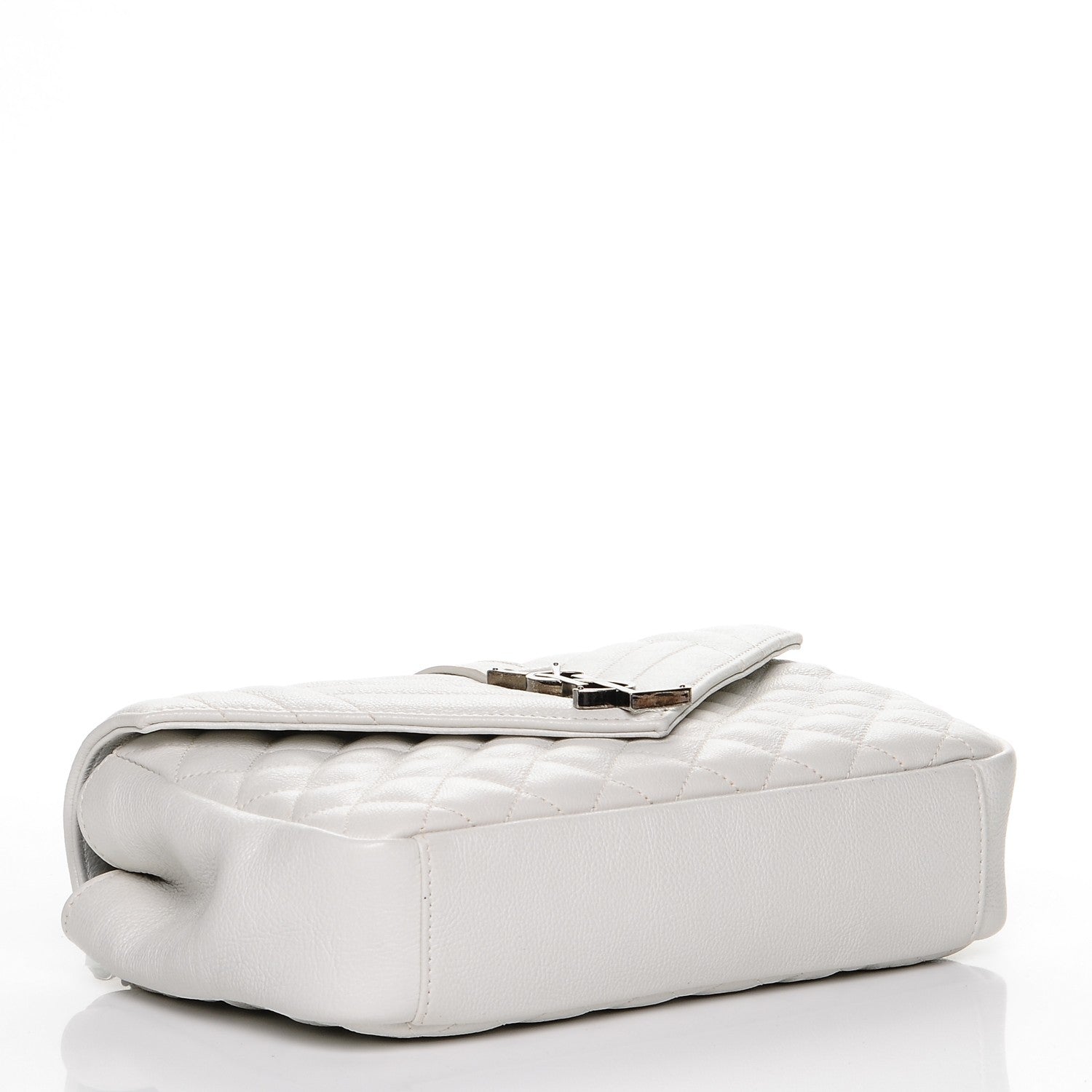 Saint Laurent Sheepskin Tri-Quilt Monogram Medium College Bag Dove White 4 of 6