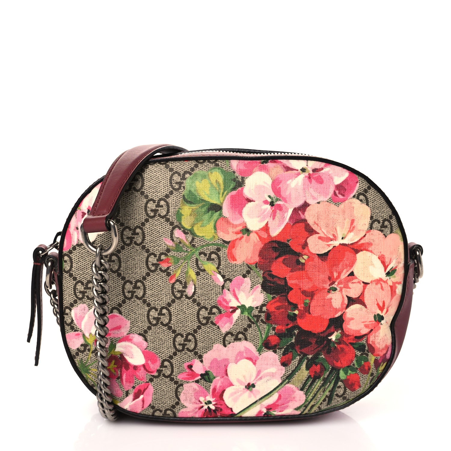 Gucci GG Supreme Monogram Blooms Mini Chain Shoulder Bag Beige Multicolor Dry Rose 1 of 10