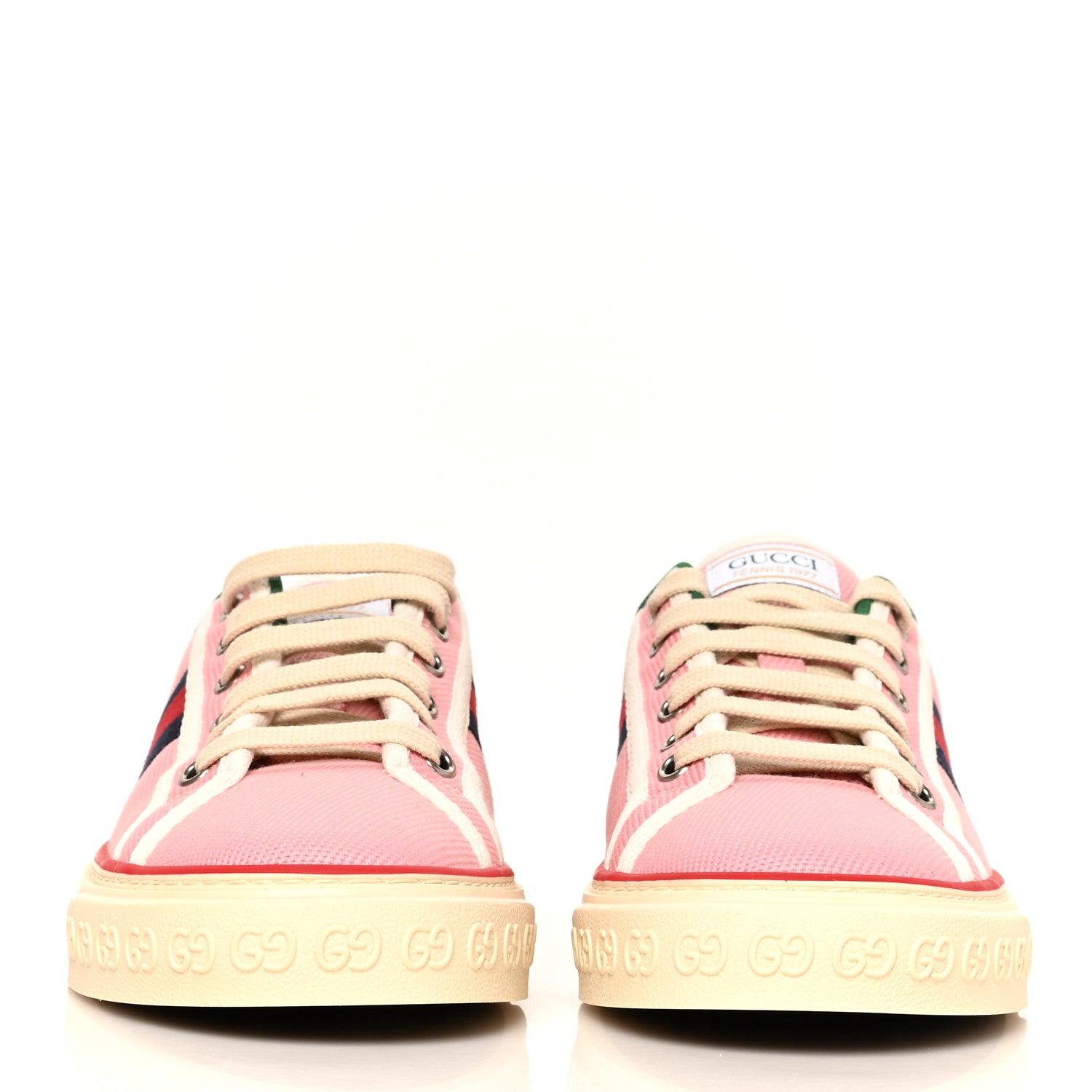 Gucci Canvas Web Womens 1977 Tennis Sneakers 39 Wild Rose Mystic White 2 of 7