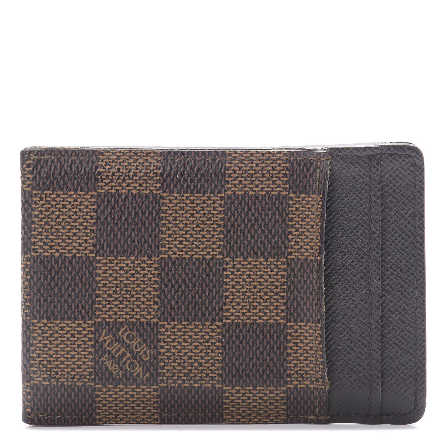 Damier Ebene Pince Card Holder Bill Clip